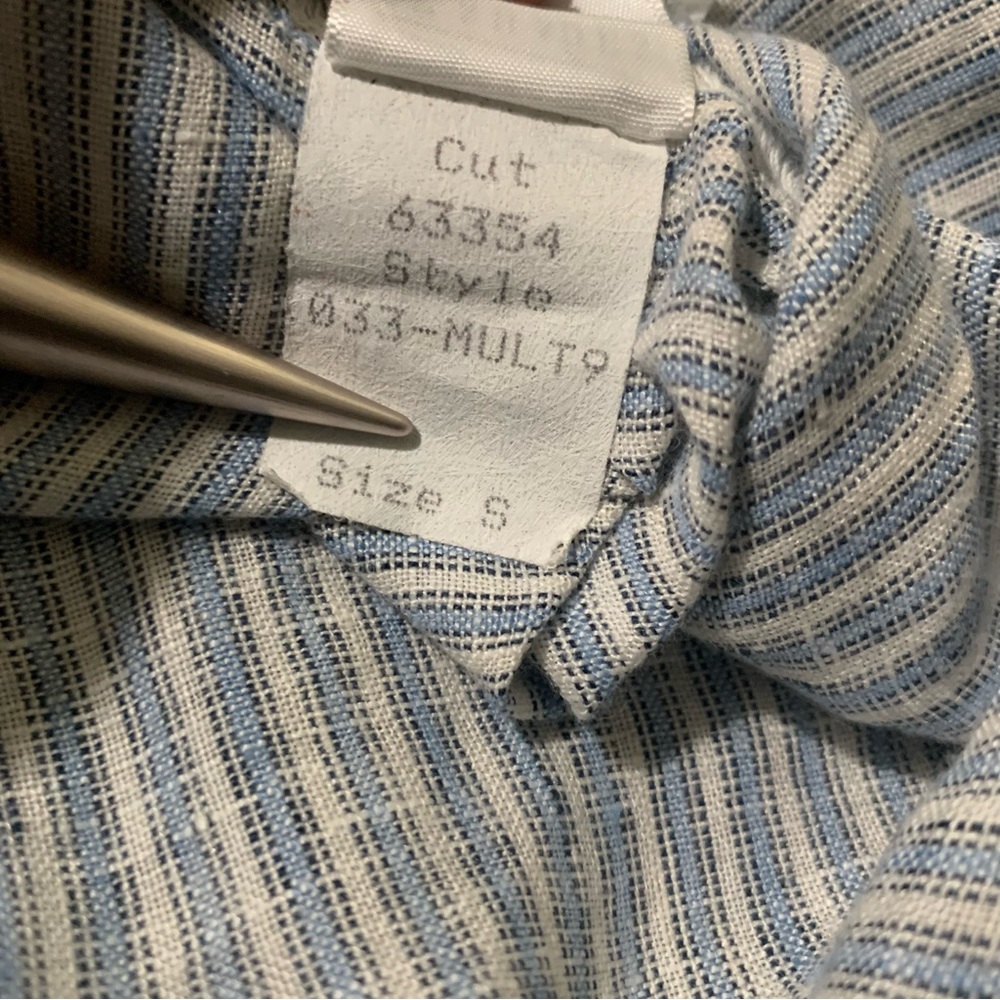 Super Cool Cp Shades Striped Patchwork Linen Top - image 8